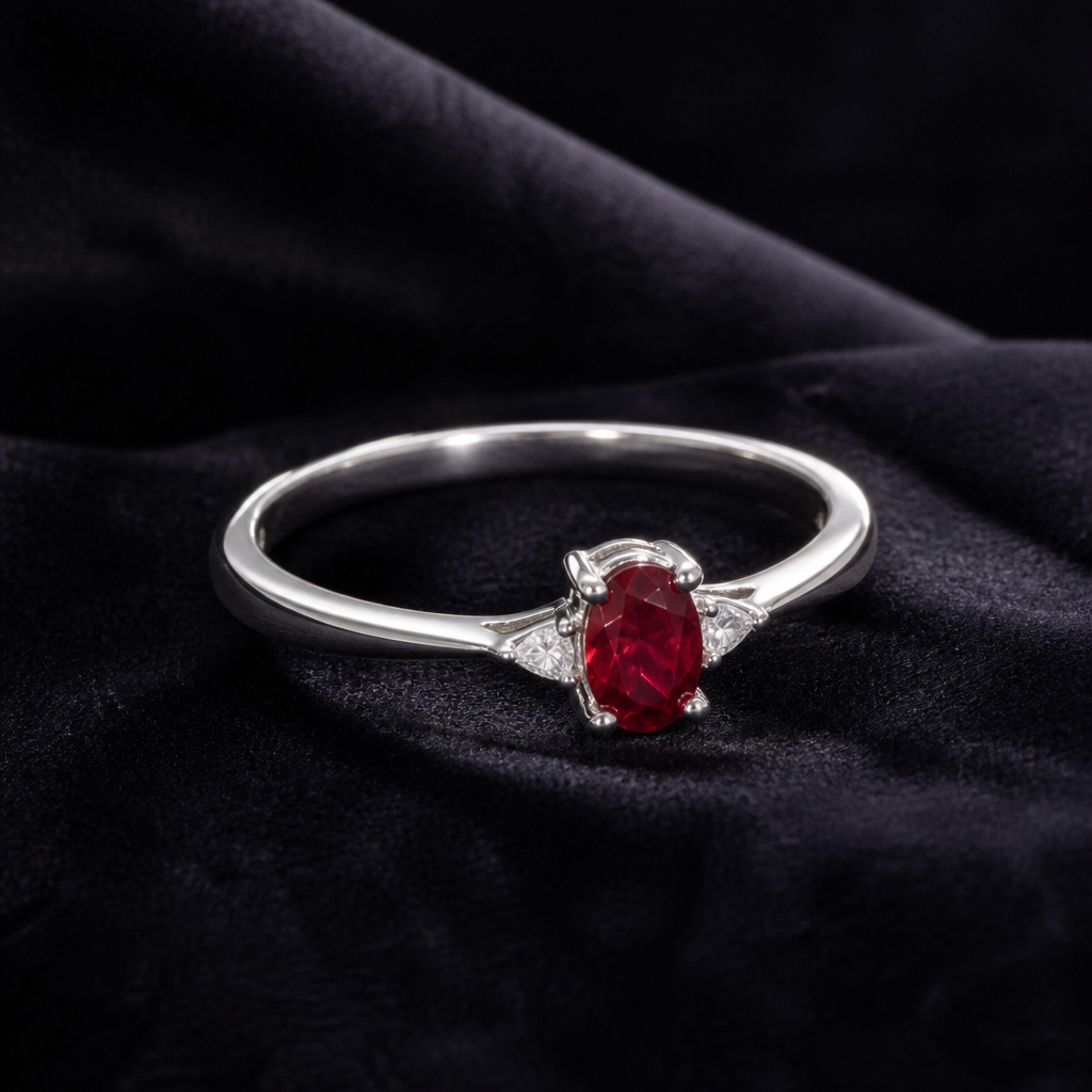 A classic women's ring made of gold with ruby stones. A luxurious minimalist ring design crafted from polished white gold with a smooth, elegant, and refined silhouette. The ring features a delicate modern structure with perfectly balanced proportions, expressing quiet luxury and timeless sophistication. At the center sits a small brilliant-cut diamond or oval gemstone, subtly elevated in a clean minimal setting without excessive details. The surface is highly reflective with soft realistic highlights and premium jewelry finishing. The design combines simplicity, elegance, and modern luxury aesthetics. Displayed on a dark velvet background with soft cinematic lighting, shallow depth of field, ultra-realistic textures, fine jewelry photography style, premium fashion aesthetic, highly detailed, 8K resolution, realistic reflections, elegant shadows, luxury branding mood.
photorealistic jewelry design, A classic women's ring made of gold with ruby stones. A luxurious minimalist ring design crafted from polished white gold with a smooth, elegant, and refined silhouette. The ring features a delicate modern structure with perfectly balanced proportions, expressing quiet luxury and timeless sophistication. At the center sits a small brilliant-cut diamond or oval gemstone, subtly elevated in a clean minimal setting without excessive details. The surface is highly reflective with soft realistic highlights and premium jewelry finishing. The design combines simplicity, elegance, and modern luxury aesthetics. Displayed on a dark velvet background with soft cinematic lighting, shallow depth of field, ultra-realistic textures, fine jewelry photography style, premium fashion aesthetic, highly detailed, 8K resolution, realistic reflections, elegant shadows, luxury branding mood., classic style, just the design no text
