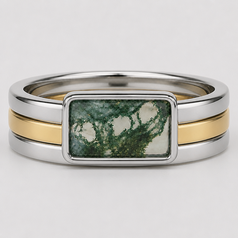 Now set the stone slightly higher than the bands