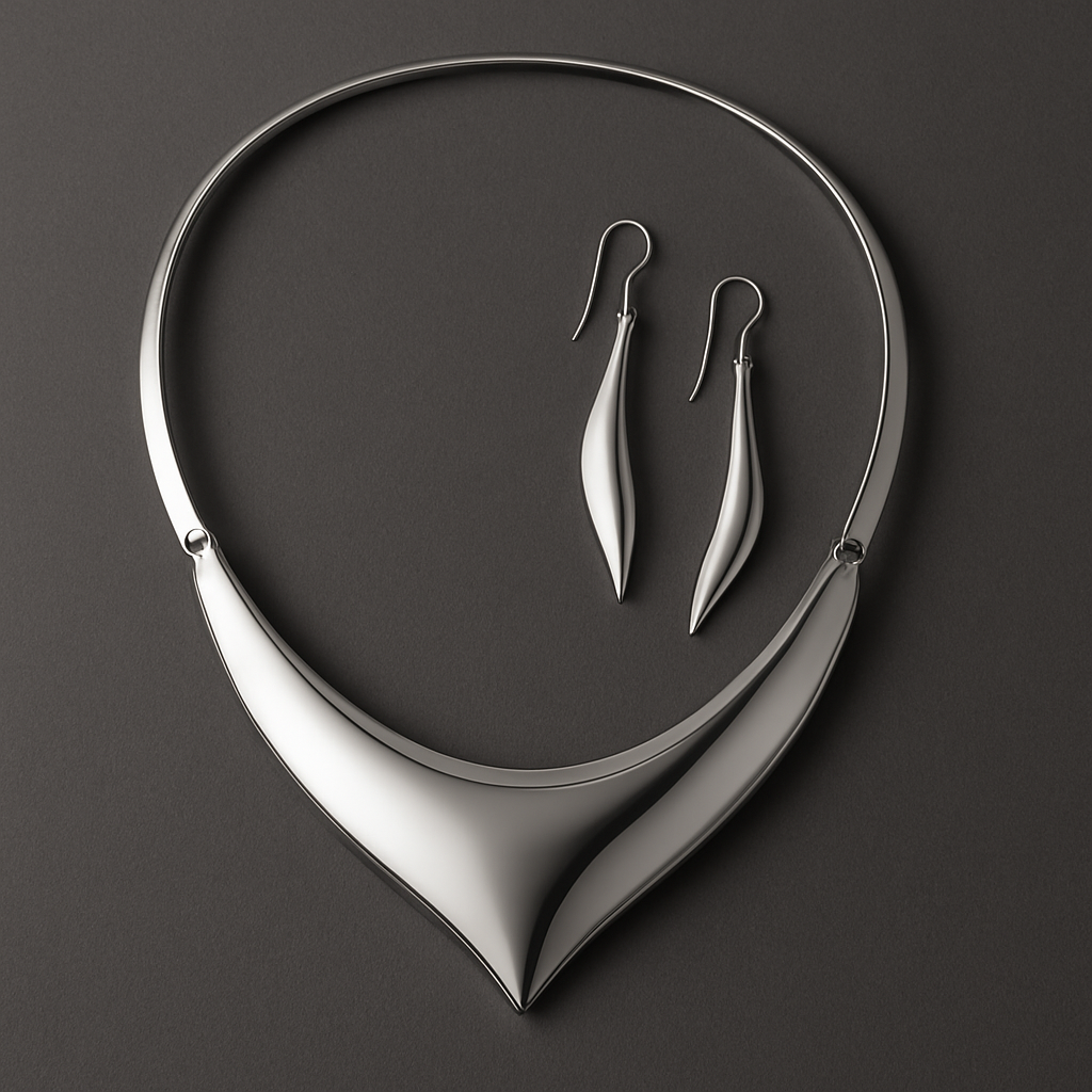 Sleek Necklace with earrings 