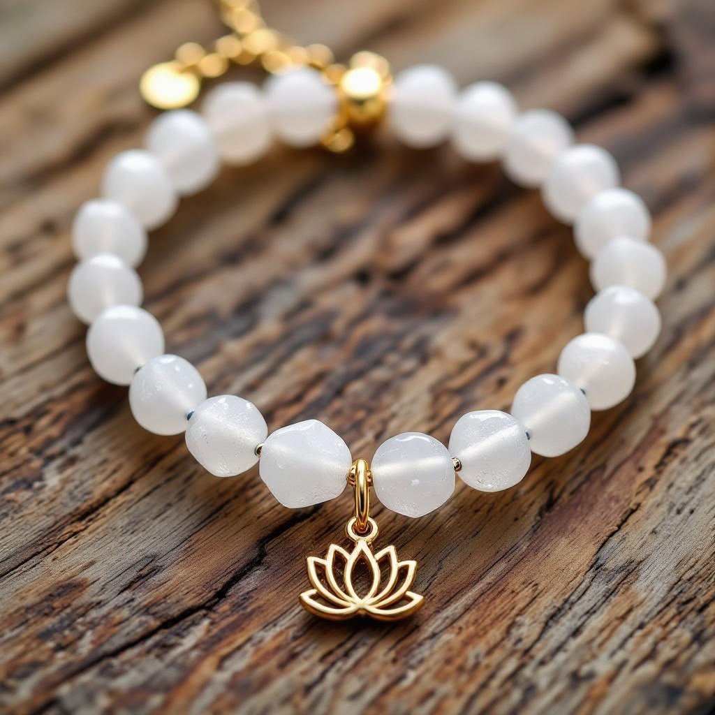 Чокер из натурального необработанного кварца неровной формы бусины с золотой маленькой подвеской в форме лотоса