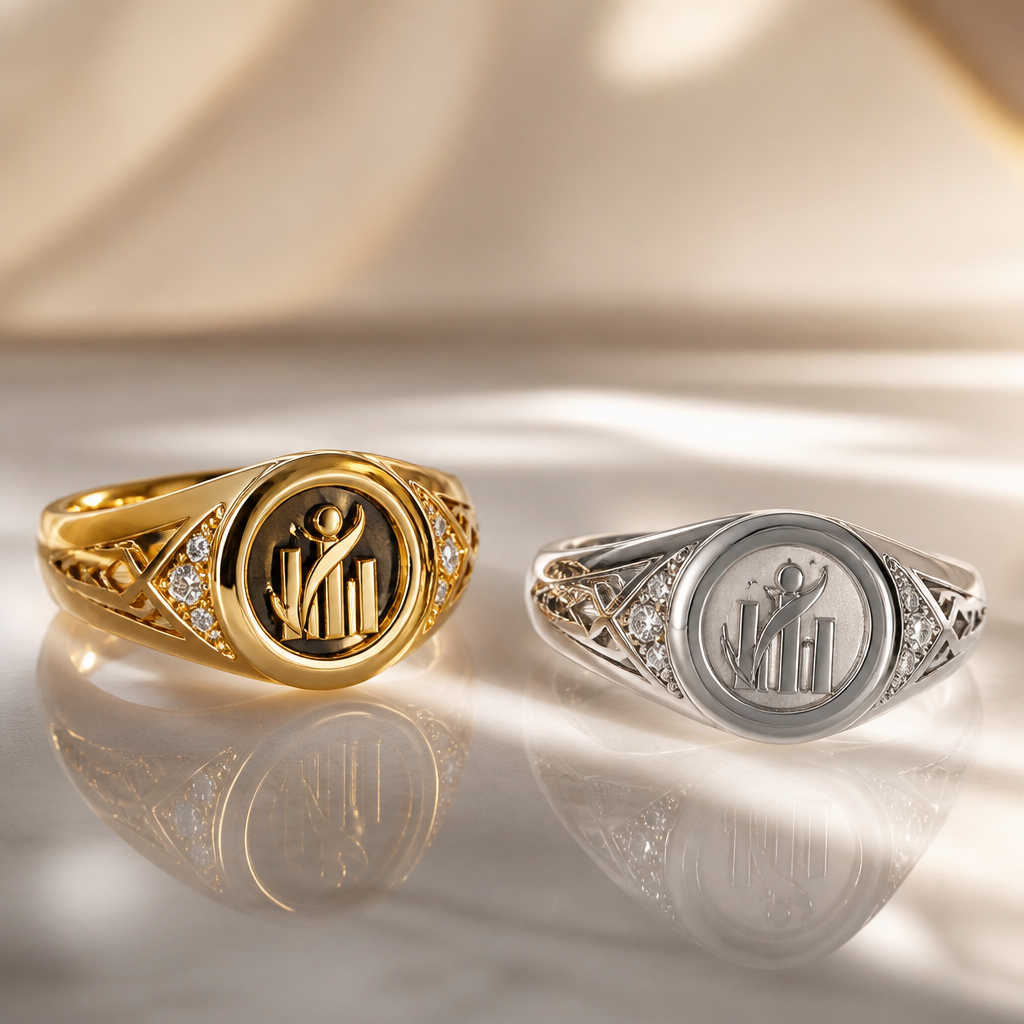 A women's ring. Anillo para graduación de la carrera desarrollo empresarial elegante fino imponente de alta gama y cálida uno para hombres y uno para mujeres y que tengan escrito el nombre de la carrera desarrollo empresarial
photorealistic jewelry design, A women's ring. Anillo para graduación de la carrera desarrollo empresarial elegante fino imponente de alta gama y cálida uno para hombres y uno para mujeres y que tengan escrito el nombre de la carrera desarrollo empresarial, modern style, just the design no text