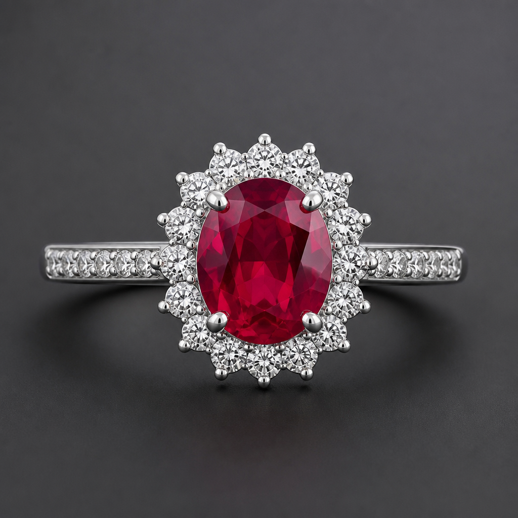Red ruby
photorealistic jewelry design, Red ruby, just the design no text