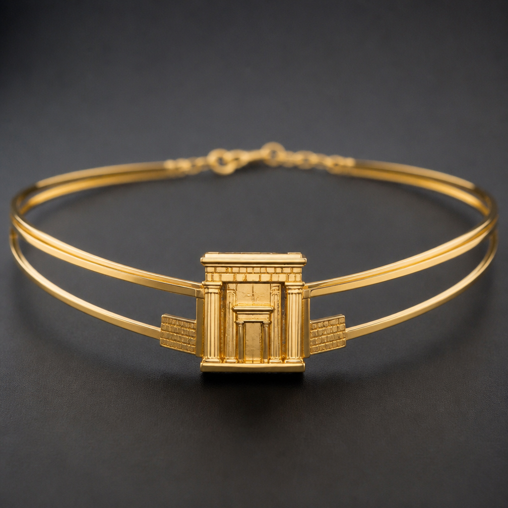 A women's ring. could u please design a necklace like a choker with in the center the third in Jerusalem Temple
photorealistic jewelry design, A women's ring. could u please design a necklace like a choker with in the center the third in Jerusalem Temple, modern style, just the design no text