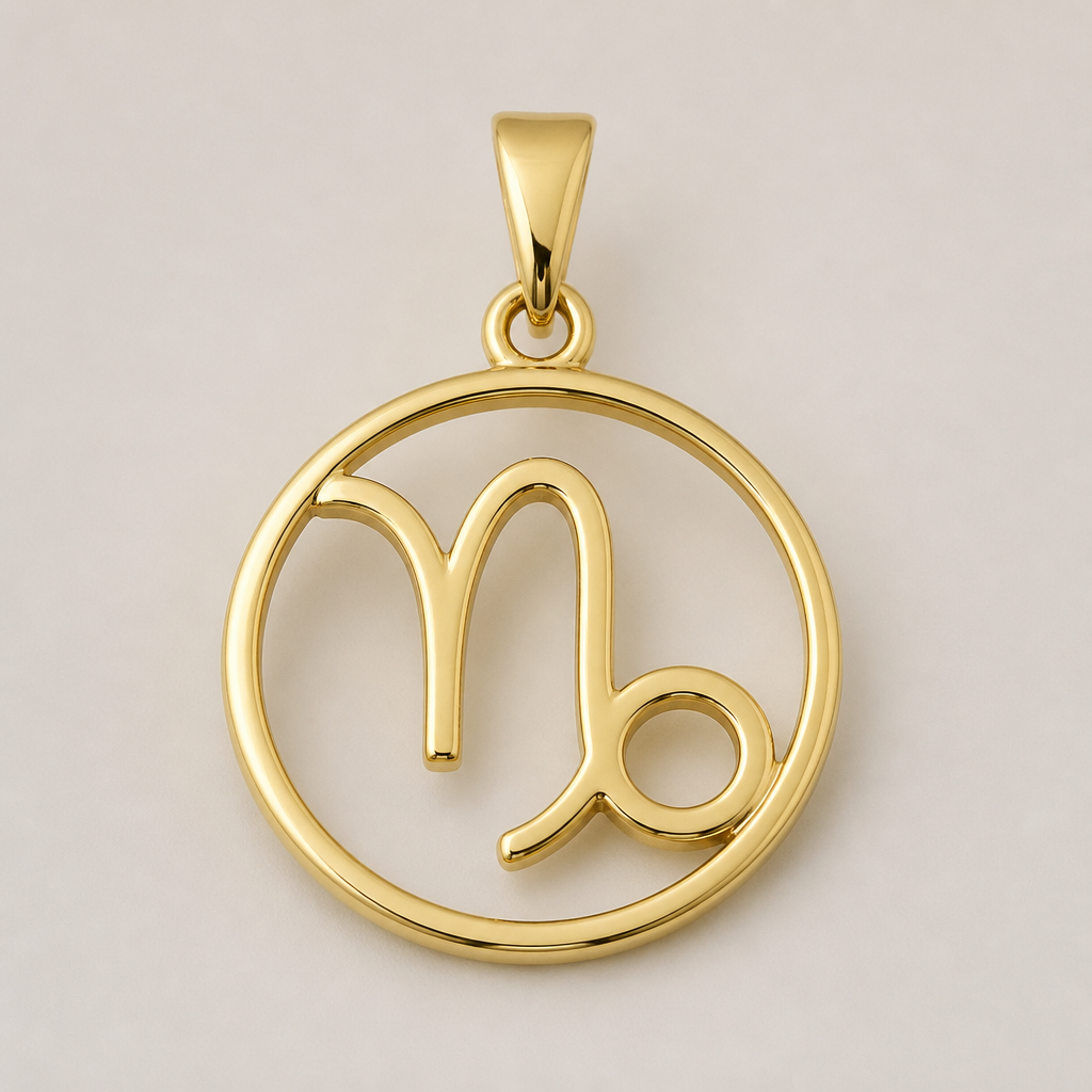 A minimalist women's pendant made of gold. colgante del signo del zodiaco de capricornio dentro de un círculo
photorealistic jewelry design, A minimalist women's pendant made of gold. colgante del signo del zodiaco de capricornio dentro de un círculo, minimalist style, just the design no text