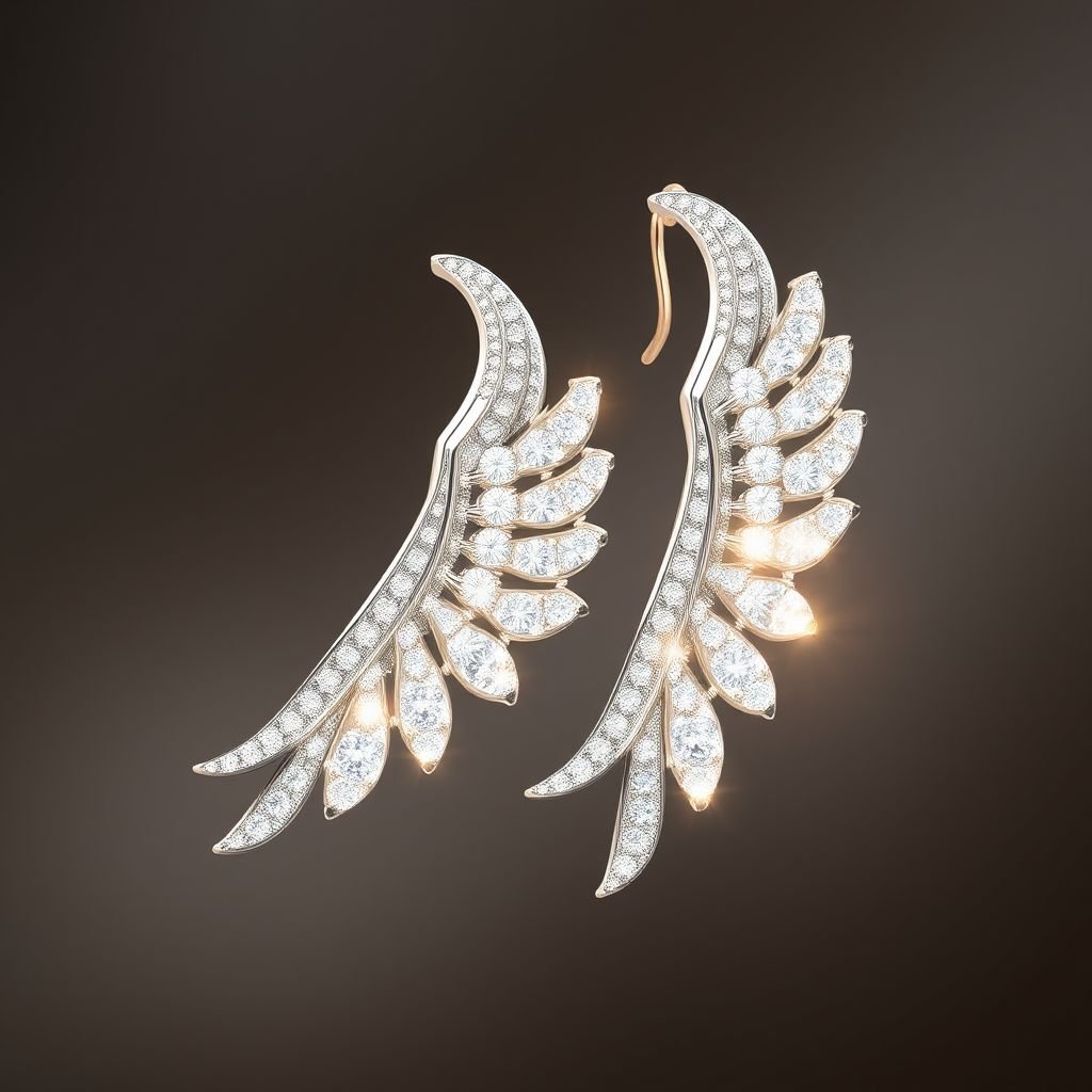 Wings og jewelry with diamonds