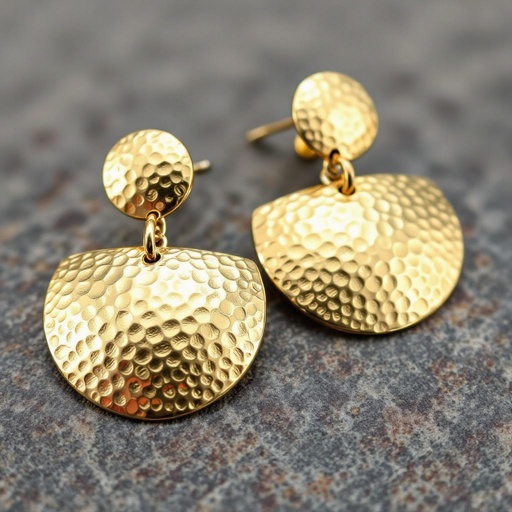 Золотые серьги полукруг половинка горящего солнца мятое неровное золото