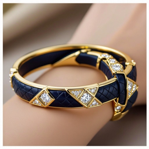 Geomatric snake leather with diamonds of architecture shapes and edges of bracelet banglea