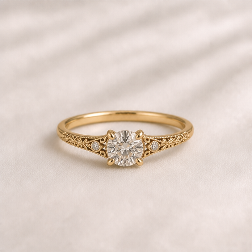 Keep everything but not a bezel. Try cathedral setting
edit the attached jewelry design with these instructions: Keep everything but not a bezel. Try cathedral setting. keep it photorealistic, just the design no text