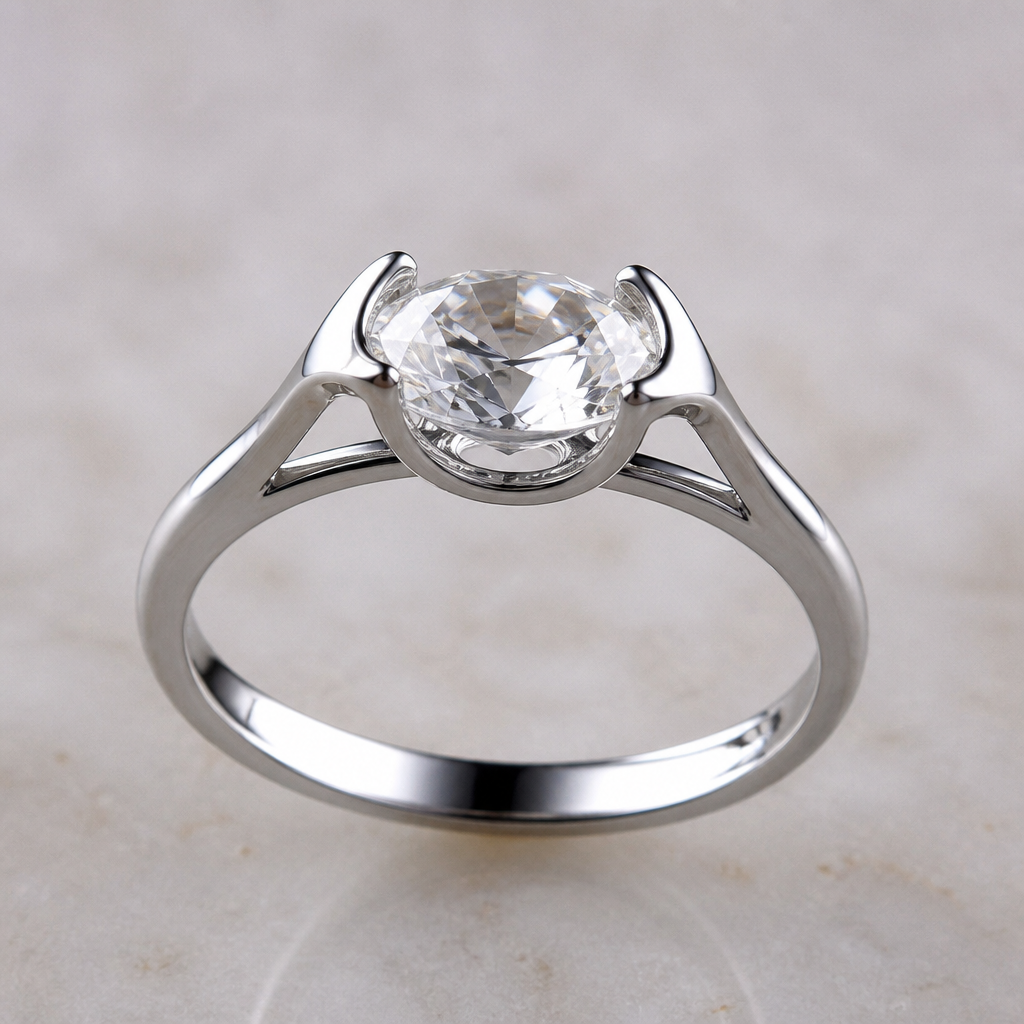 Design me a ring with minimal prongs and is an open concept that allows you to see the diamond from 360 view
photorealistic jewelry design, Design me a ring with minimal prongs and is an open concept that allows you to see the diamond from 360 view , modern style, just the design no text