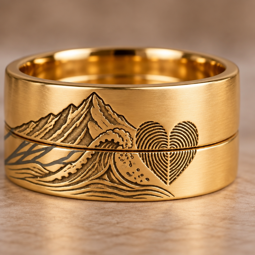 A women's ring. escribe en este tipo de fuente Barcelony Script. Dani y Alex sería el único cambio
using the attached image as a visual reference, create A women's ring. escribe en este tipo de fuente Barcelony Script. Dani y Alex sería el único cambio. photorealistic, just the design no text