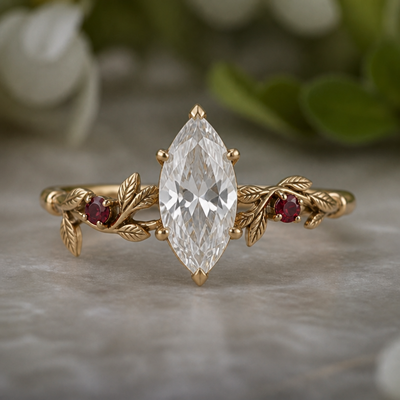 Make the setting a basket setting and the diamond to be bigger
edit the attached jewelry design with these instructions: Make the setting a basket setting and the diamond to be bigger. keep it photorealistic, just the design no text