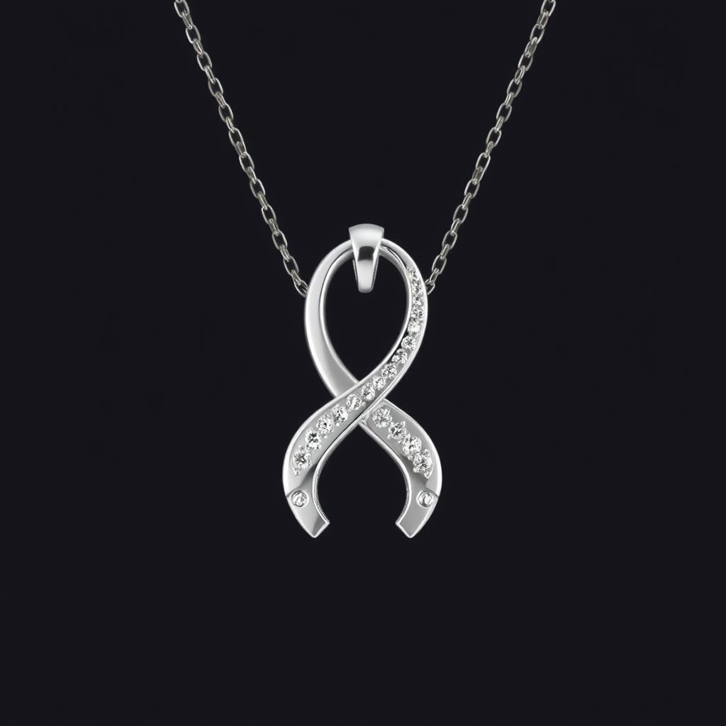 Silver pendant in the shape of figure skating blades without boots