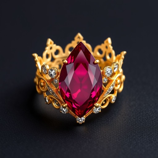 Flame type ruby ring