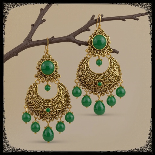 Statement earrings green