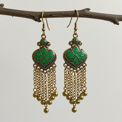 Statement earrings green