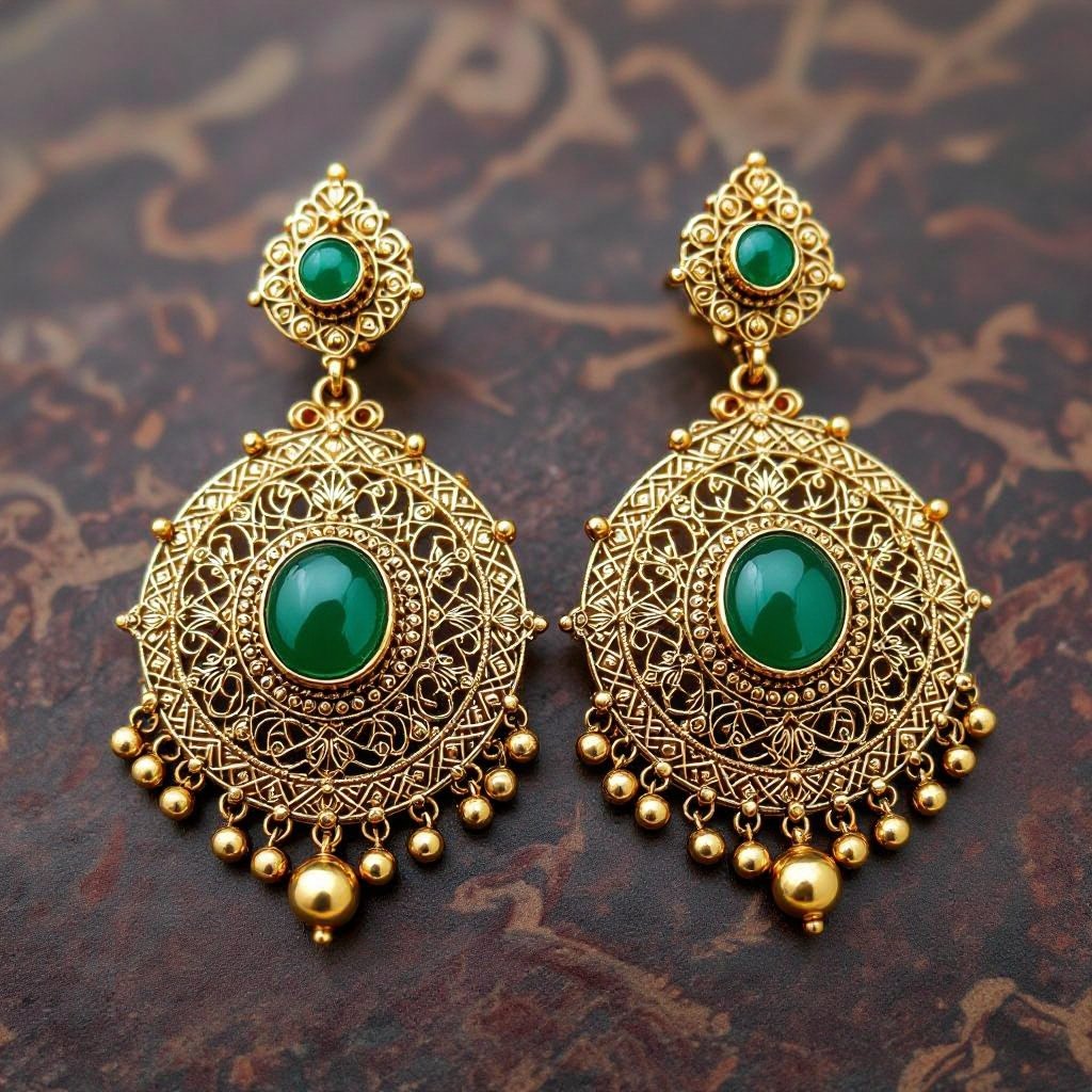 Statement earrings green