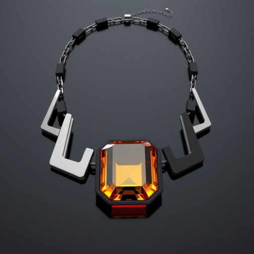A emerald shape amber necklace