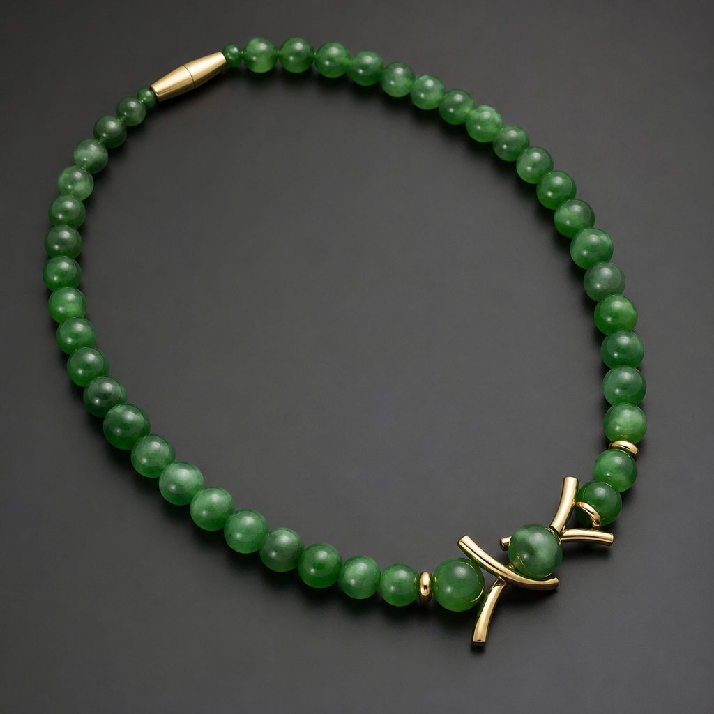 Jade beads
photorealistic jewelry design, Jade beads, modern style, just the design no text