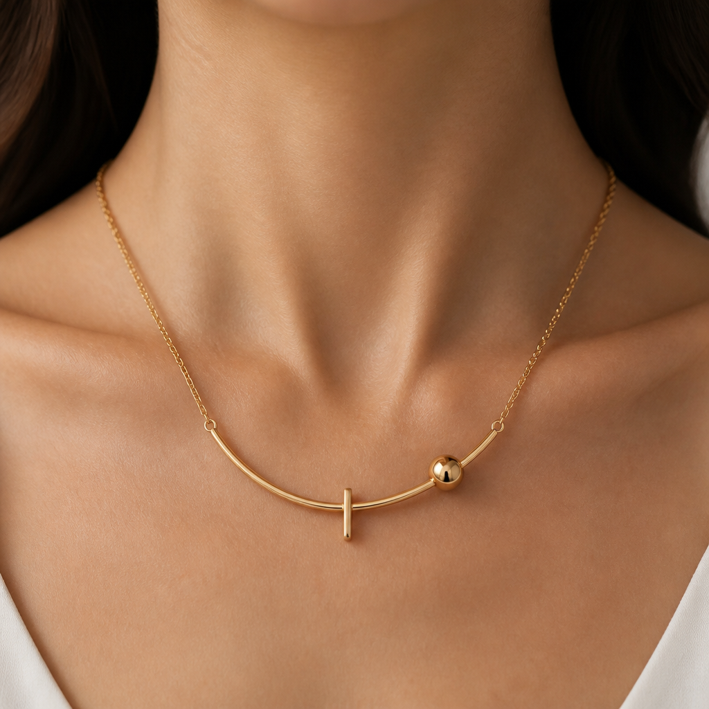 A women's necklace made of gold