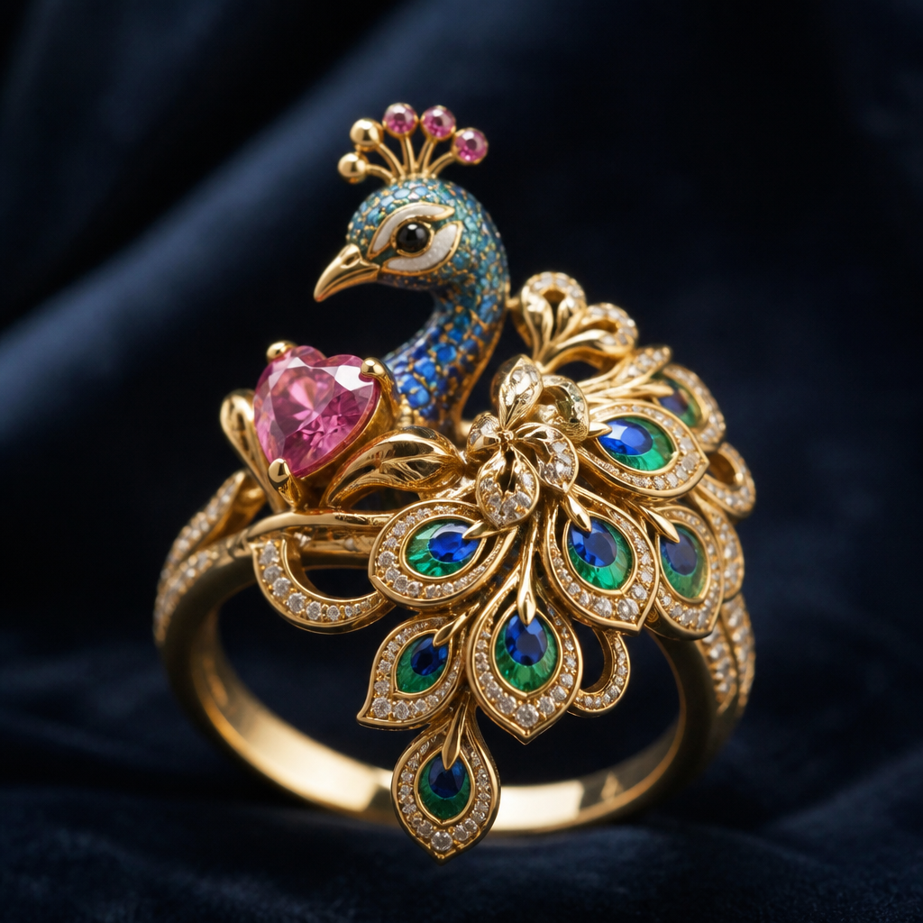 A romantic women's ring. peacock