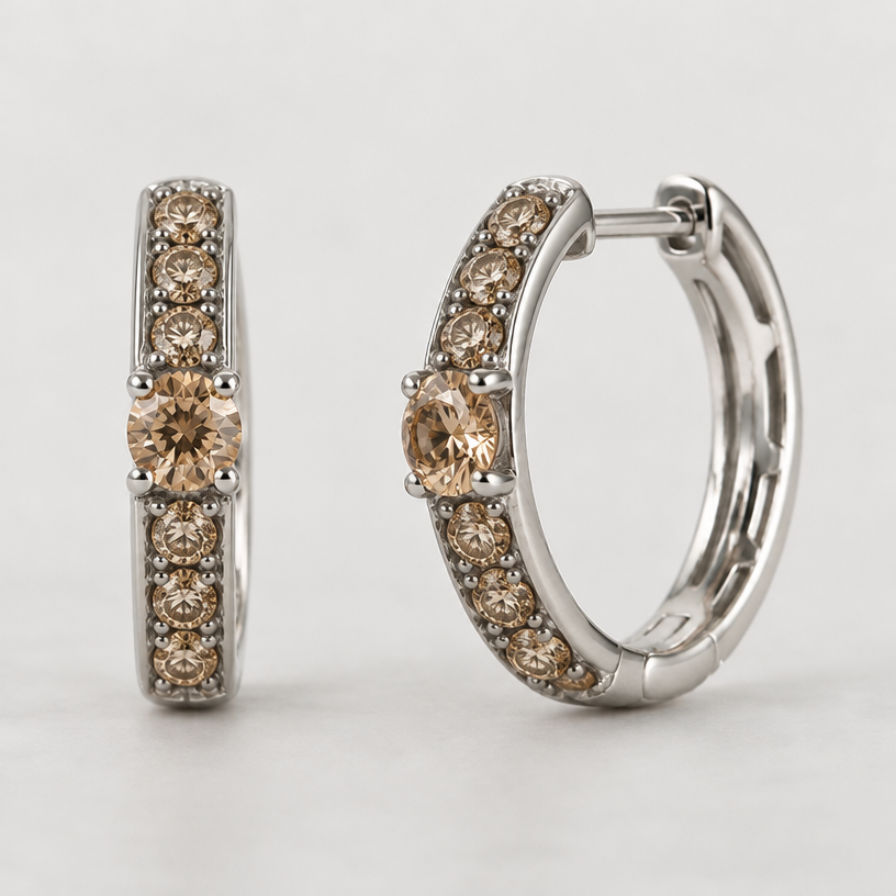 Change number of diamonds in pave to 10 per earring
edit the attached jewelry design with these instructions: Change number of diamonds in pave to 10 per earring. keep it photorealistic, just the design no text