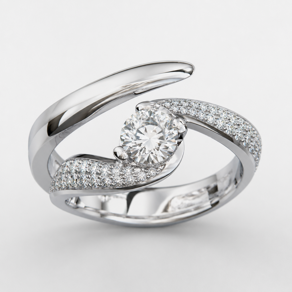A women's ring
photorealistic jewelry design, A women's ring, modern style, just the design no text