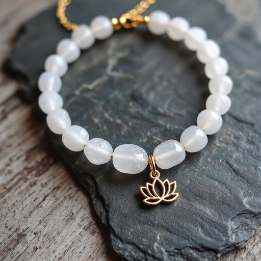 Чокер из натурального необработанного кварца неровной формы бусины с золотой маленькой подвеской в форме лотоса