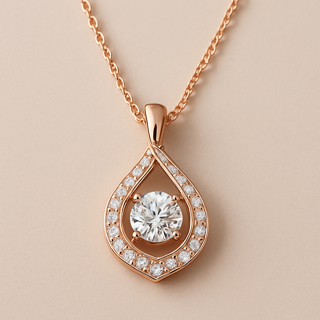 Beautiful rose gold necklace