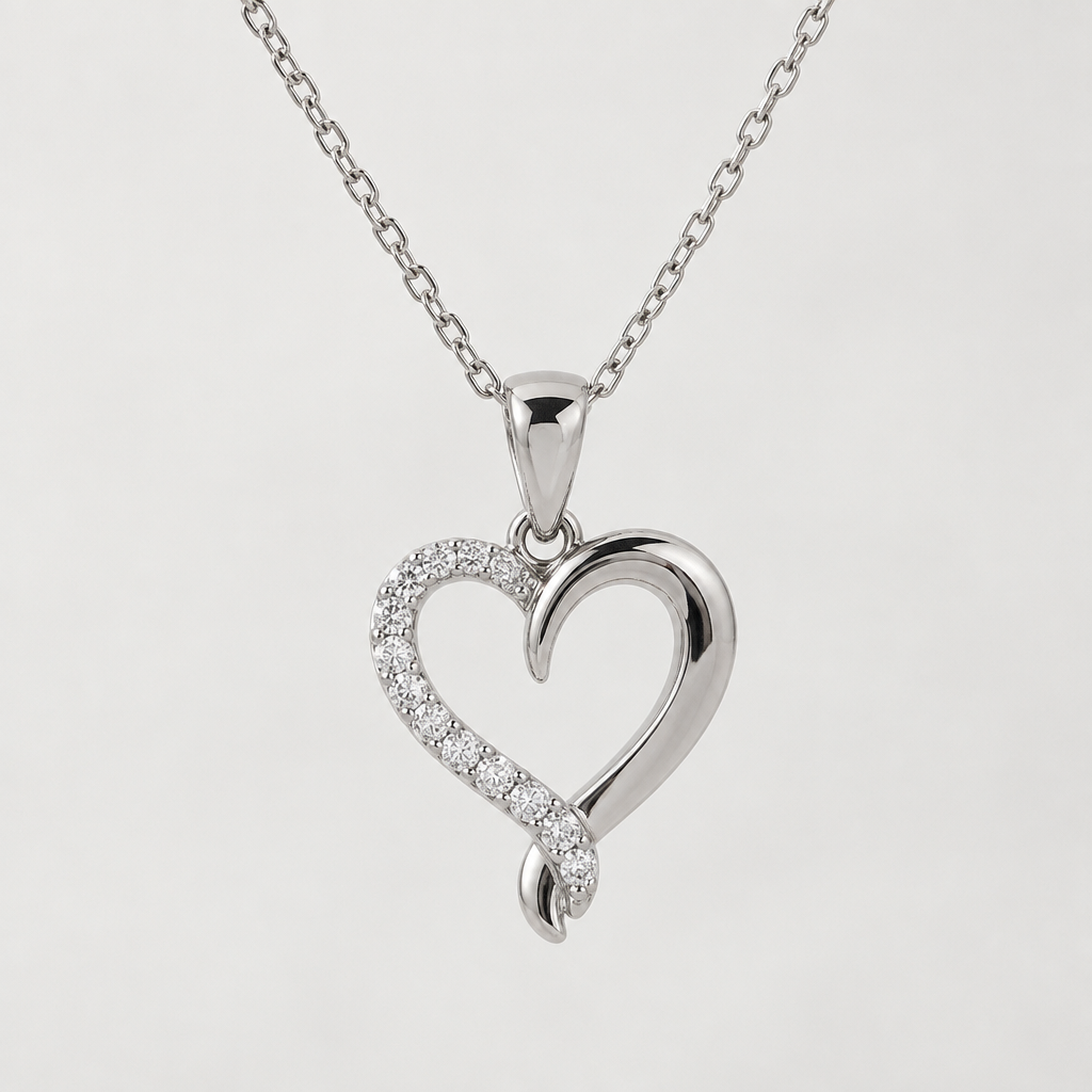 A modern women's pendant made of white gold with diamond stones suitable for daily wear, minimalist, simple and delicate, clean lines. cost 300$, Bulgaria design, love symbol,
photorealistic jewelry design, A modern women's pendant made of white gold with diamond stones suitable for daily wear, minimalist, simple and delicate, clean lines. cost 300$, Bulgaria design, love symbol,, modern style, just the design no text