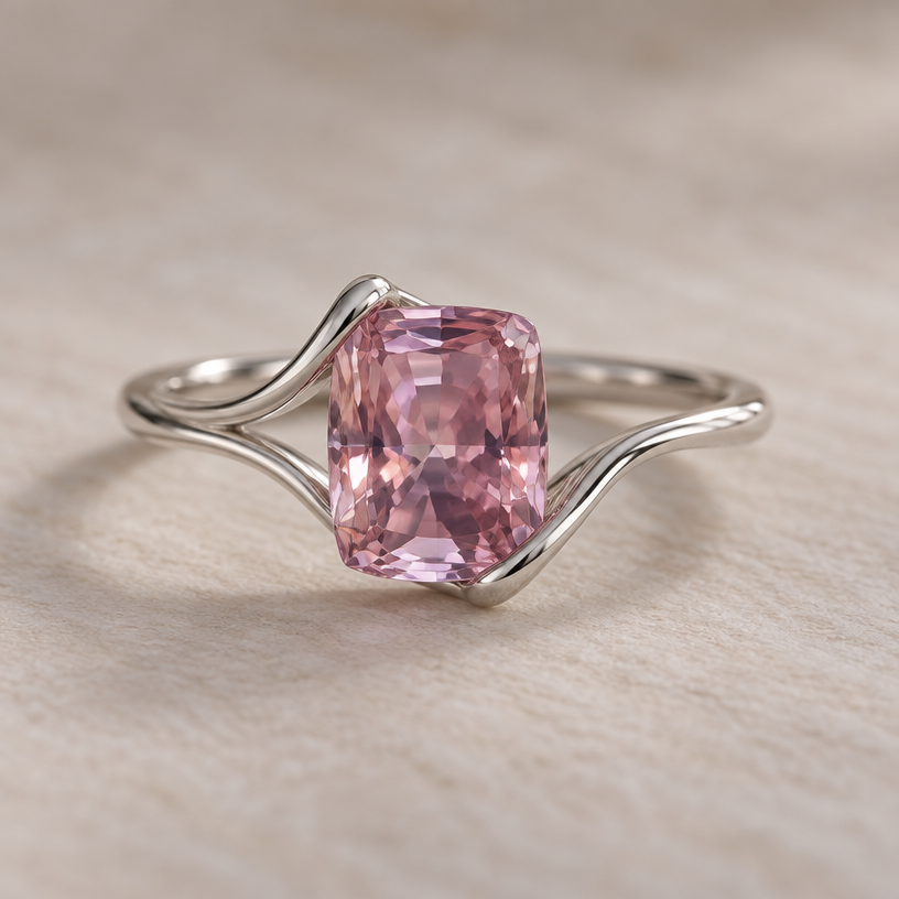 A women's ring made of silver, minimalist, simple and delicate, clean lines. take this stone in the picture and give me something different its a bigger stone i want something whimsical and new i need it simple enough to be made by hand and not casted
using the attached image as a visual reference, create A women's ring made of silver, minimalist, simple and delicate, clean lines. take this stone in the picture and give me something different its a bigger stone i want something whimsical and new i need it simple enough to be made by hand and not casted. photorealistic, just the design no text