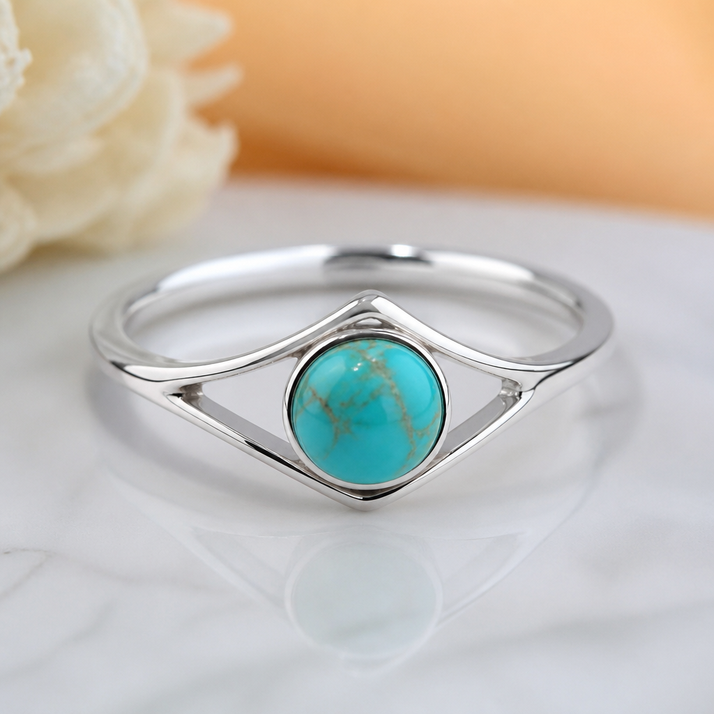 A women's ring made of silver with turquoise stones, minimalist, simple and delicate, clean lines. bague simplifiée assez détailler, pierre précieuse au millieu de la bague
photorealistic jewelry design, A women's ring made of silver with turquoise stones, minimalist, simple and delicate, clean lines. bague simplifiée assez détailler, pierre précieuse au millieu de la bague, modern style, just the design no text