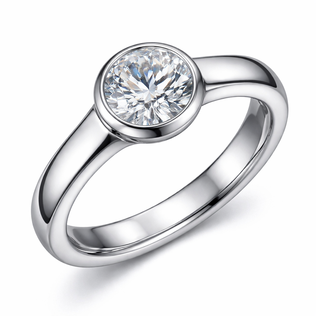 Rubbed in setting solitaire
Rubbed in setting solitaire , modern style