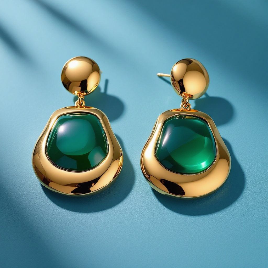 Statement earrings green
