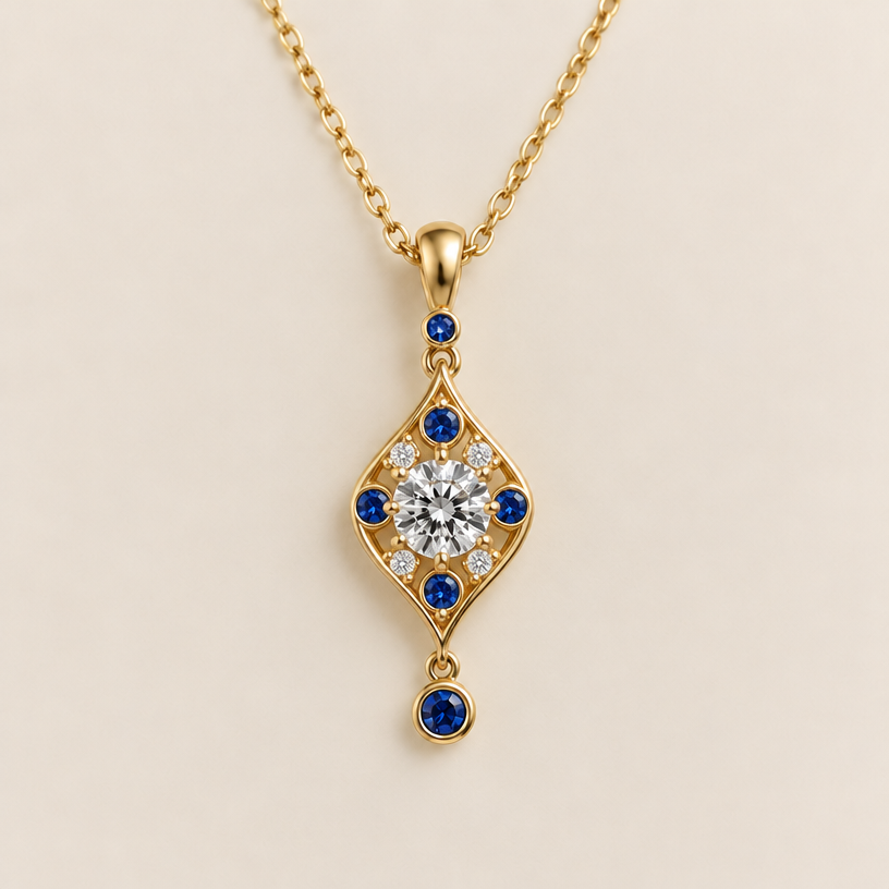 More sapphires
edit the attached jewelry design with these instructions: More sapphires. keep it photorealistic, just the design no text