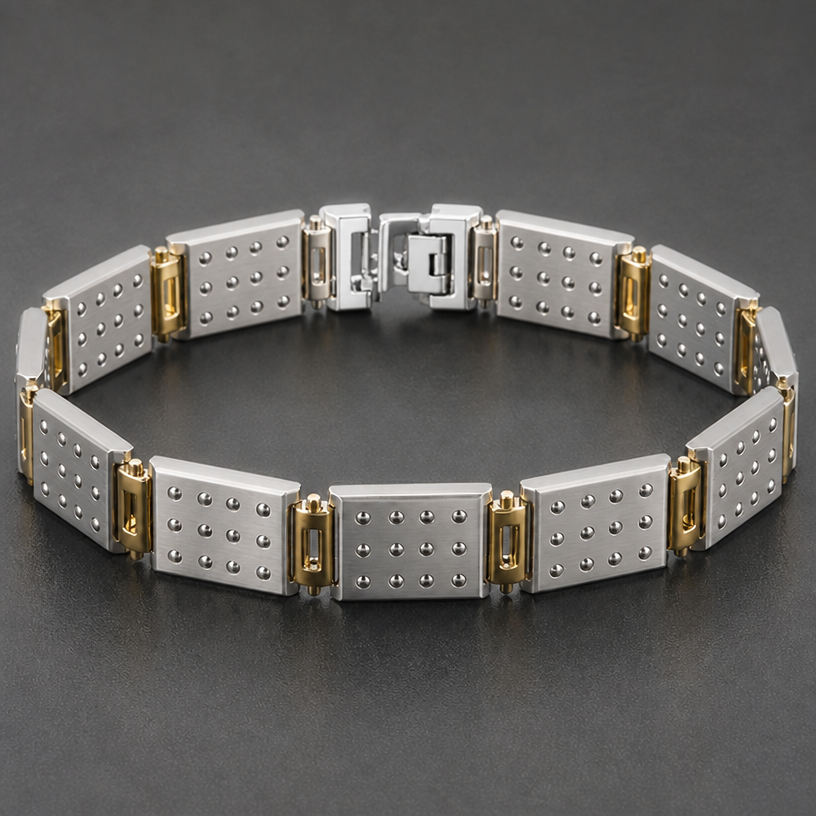 the clasps should be 18k white gold.
edit the attached jewelry design with these instructions: the clasps should be 18k white gold.. keep it photorealistic, just the design no text