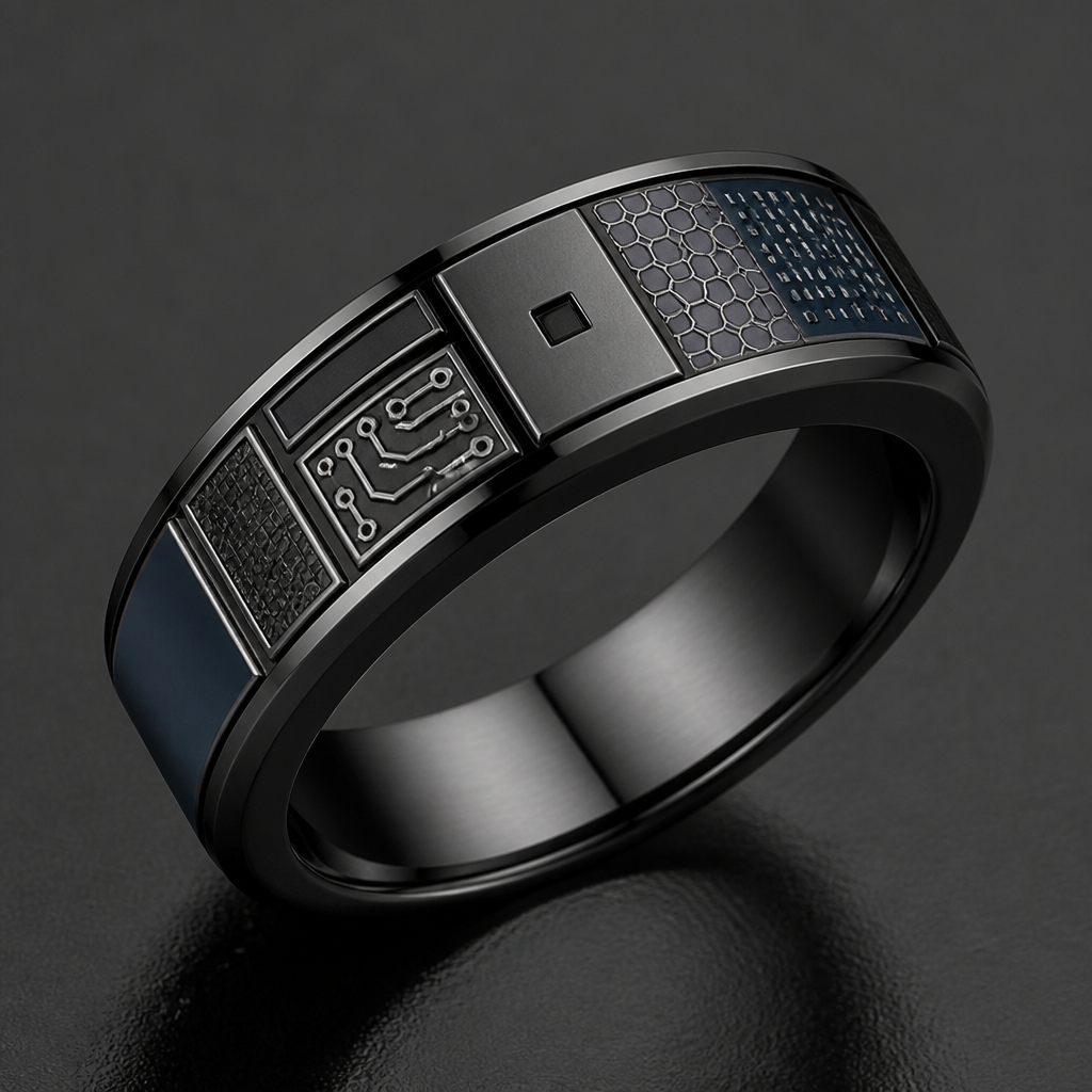 A men's ring. ,SOFTWARE ENGINEER, HTML ,C#PYTHON CSS LANGUAGE RELATED JWELLERY
photorealistic jewelry design, A men's ring. ,SOFTWARE ENGINEER, HTML ,C#PYTHON CSS LANGUAGE RELATED JWELLERY, modern style, just the design no text