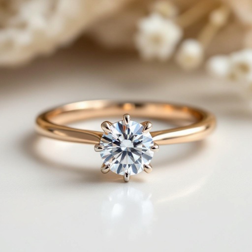 White gold and rose gold Combination with solitaire