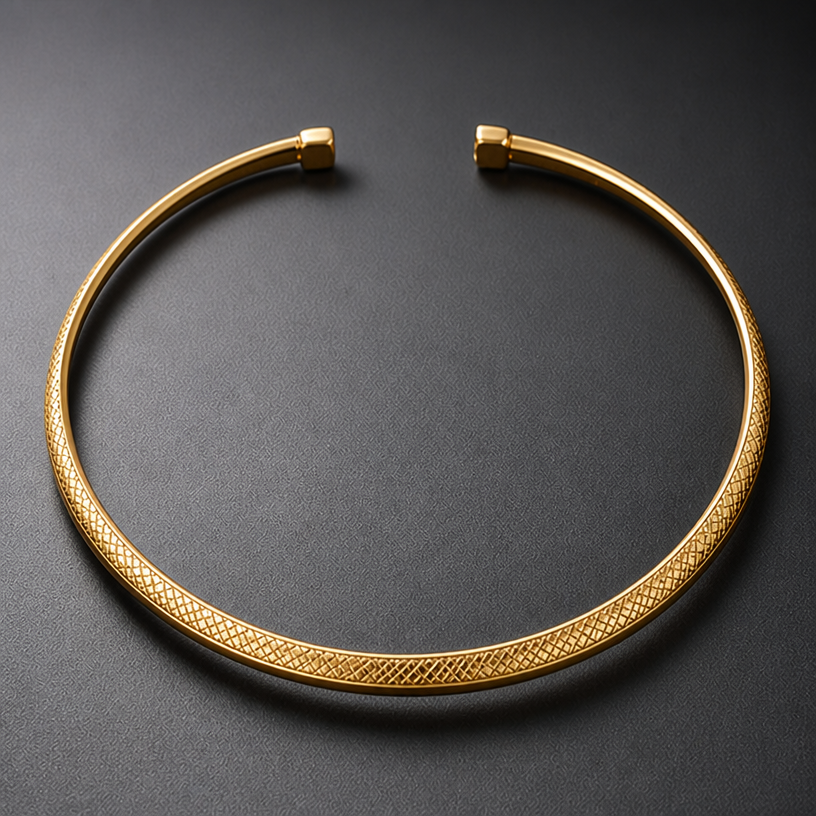 doesn't connect clips on neck
edit the attached jewelry design with these instructions: doesn't connect clips on neck. keep it photorealistic, just the design no text