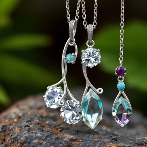 Boho sterling silver jewelry set with only gorgeous transparent diamonds.