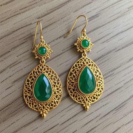 Statement earrings green