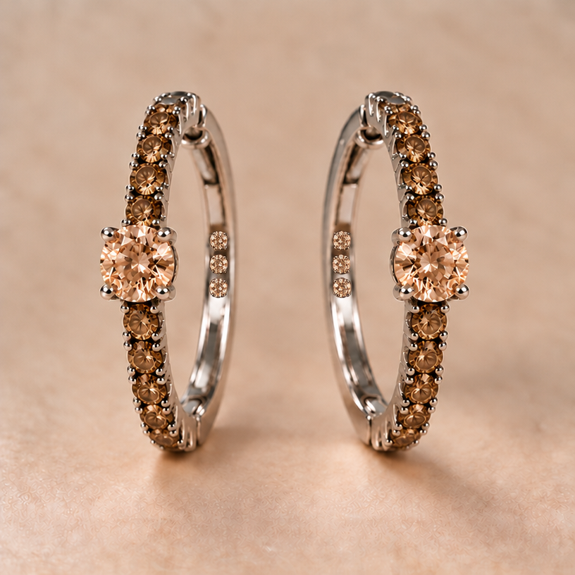 Make the number of diamonds above to 3, below center stone to 4. Add 3 small diamonds pave style to the inner back so they visible
edit the attached jewelry design with these instructions: Make the number of diamonds above to 3, below center stone to 4. Add 3 small diamonds pave style to the inner back so they visible. keep it photorealistic, just the design no text
