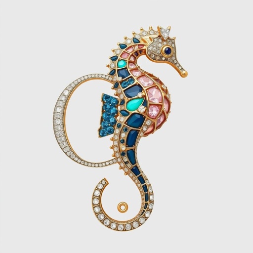Sea horse with letter C inside her