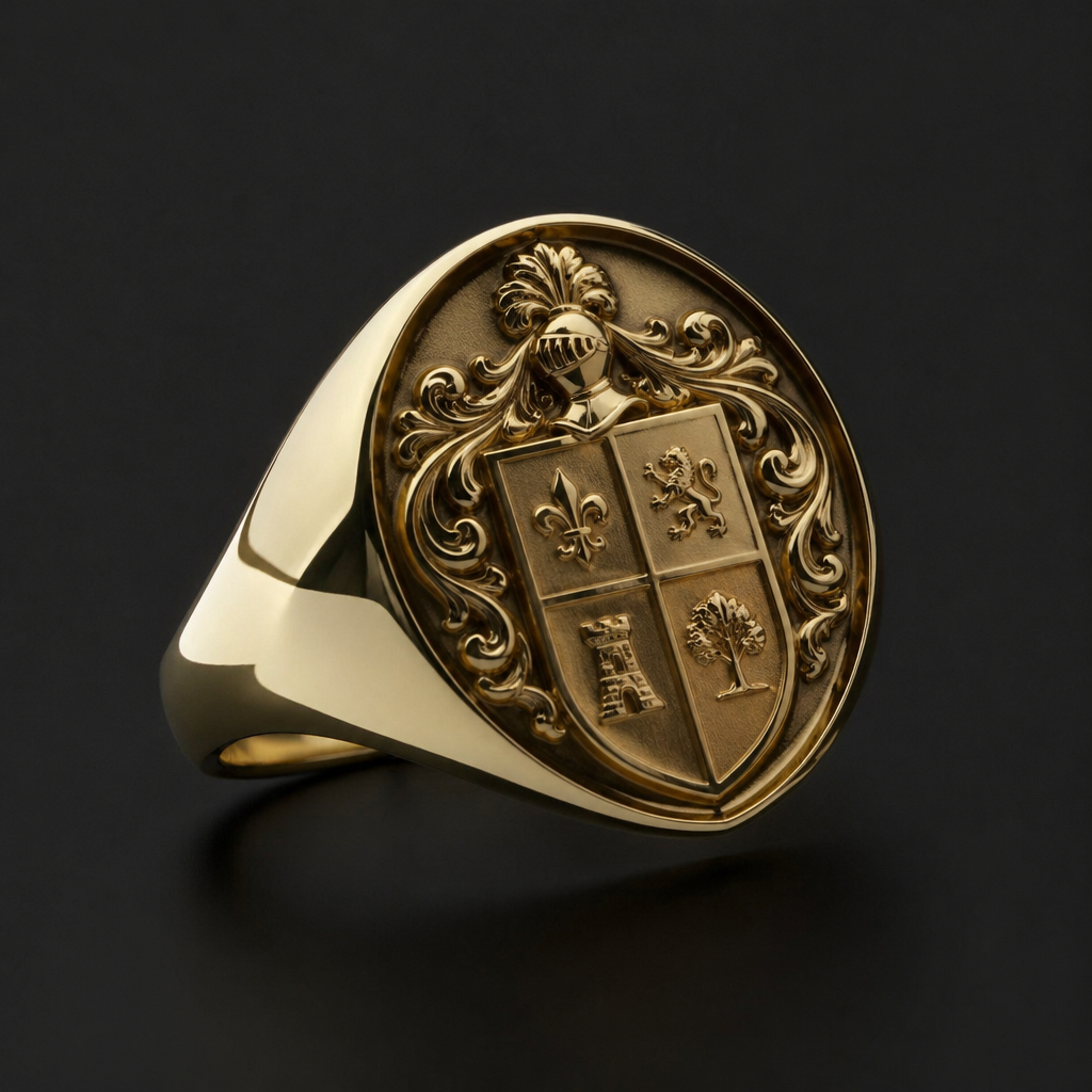 A women's ring. un anillo con el escudo de la familia Hernández
photorealistic jewelry design, A women's ring. un anillo con el escudo de la familia Hernández, modern style, just the design no text