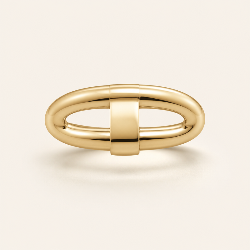 A minimalist women's ring made of gold
using the attached image as a visual reference, create A minimalist women's ring made of gold. photorealistic, just the design no text