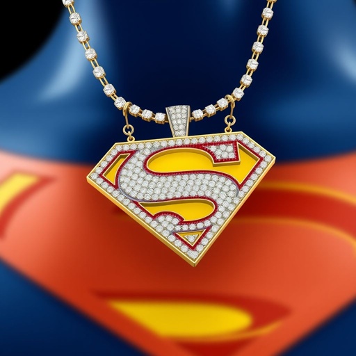 Diamond tennis chain pendant letter d superman