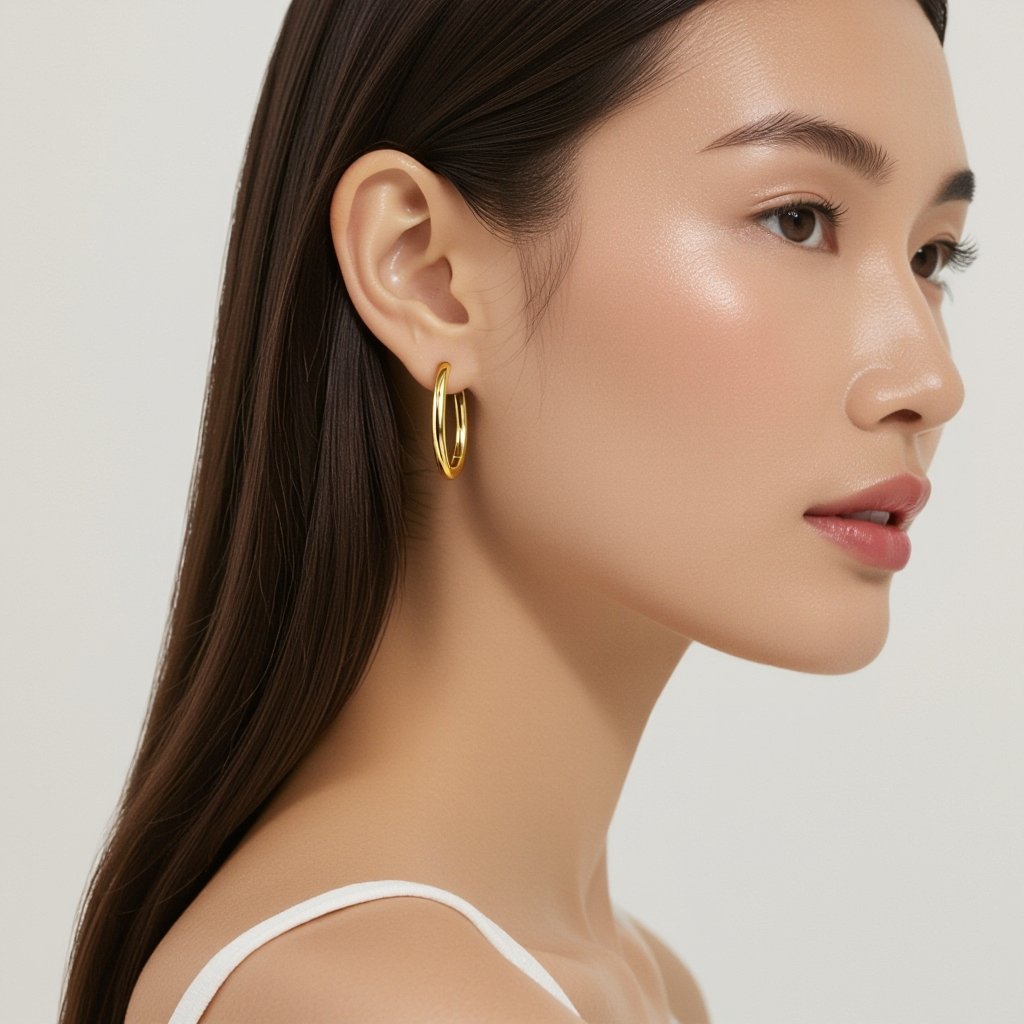 Artistic gold hoops