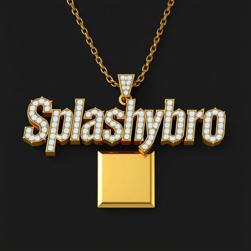 Create a big 30k chain that say Splashbro Sosa with vvs diamonds, & spikes & gold square back