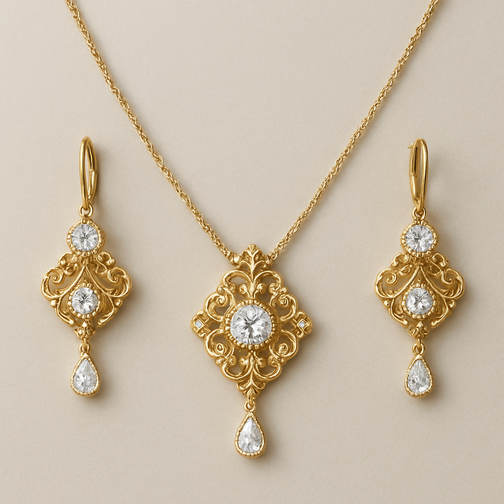 Dainty Necklace with earrings 