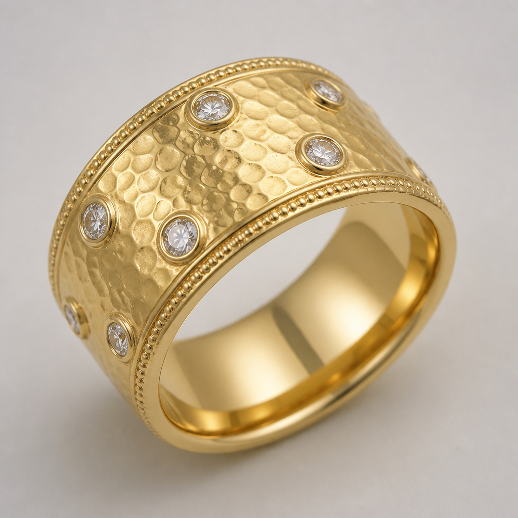 . Refinement: I want the band of the band more long in height
photorealistic jewelry design, . Refinement: I want the band of the band more long in height, just the design no text