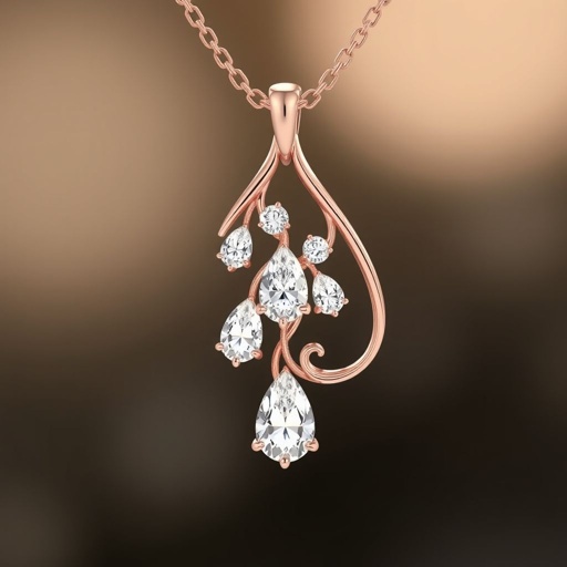 Diamond rain drop pendant